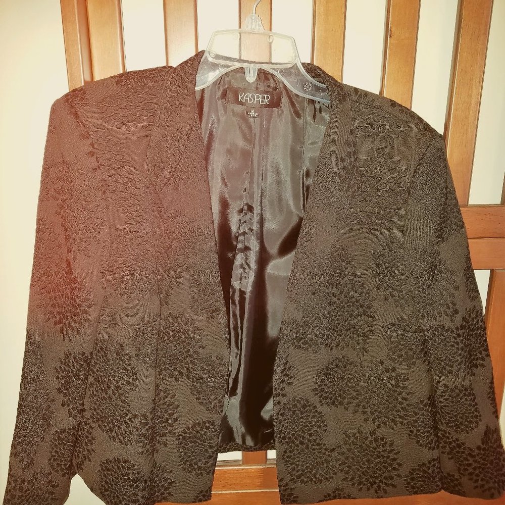 Kasper Jacket Jacquard Black, Sz 16